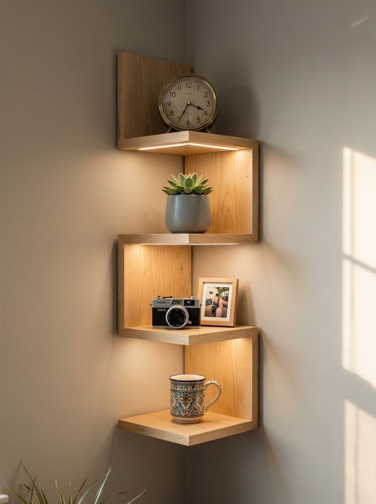 Corner shelves